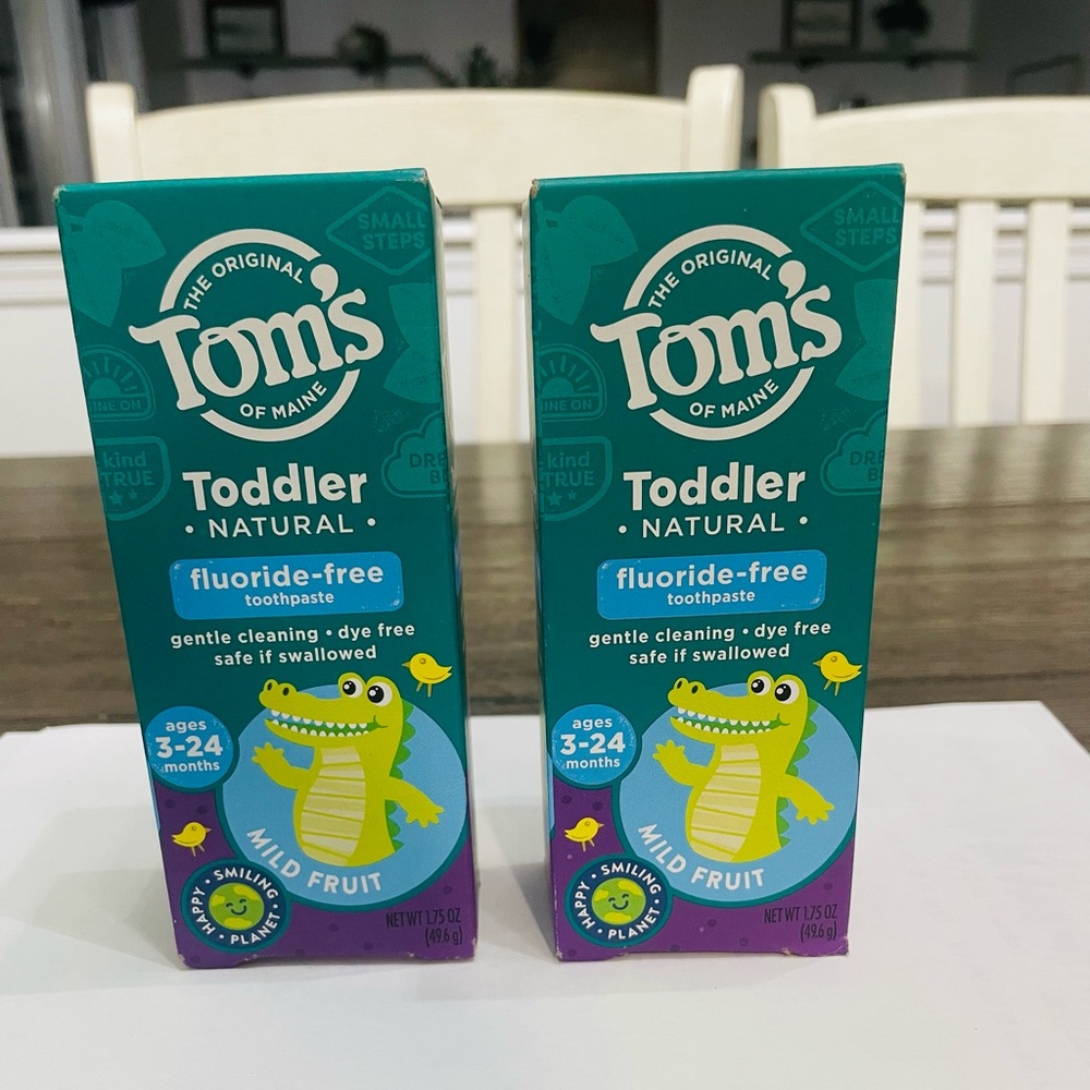 TOMS‎ Fluoride-Free Toddler Training Toothpaste 2 Pack NIB